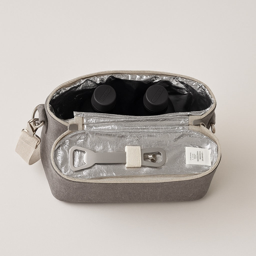 Isolierte Wein-Tasche mit Schultergurt & Korkenzieher